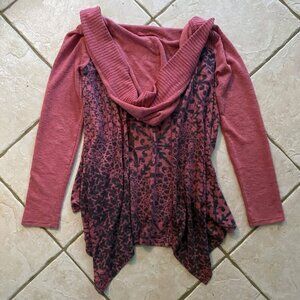 Prana Hooded Rose Colored Sweater Rare